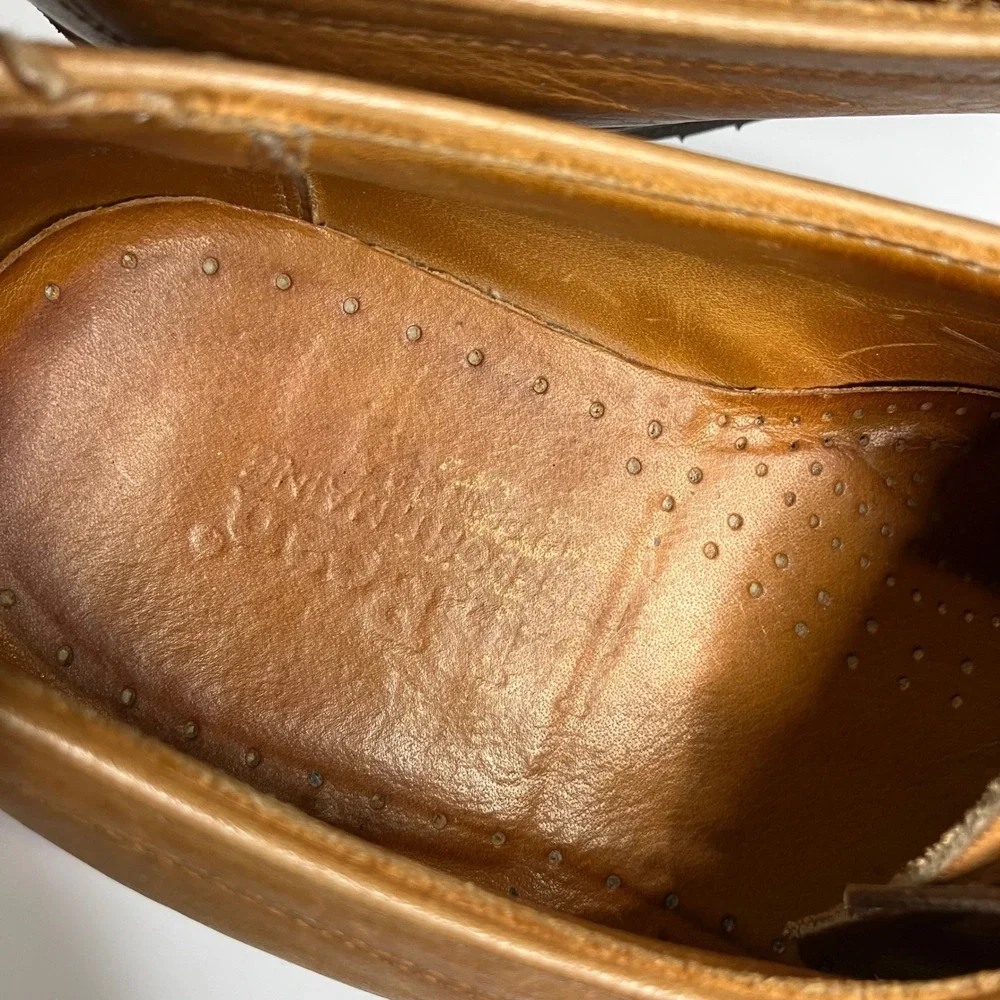 Vintage L.L. Bean tan leather Oxford shoes men's size 9.5 business casual preppy